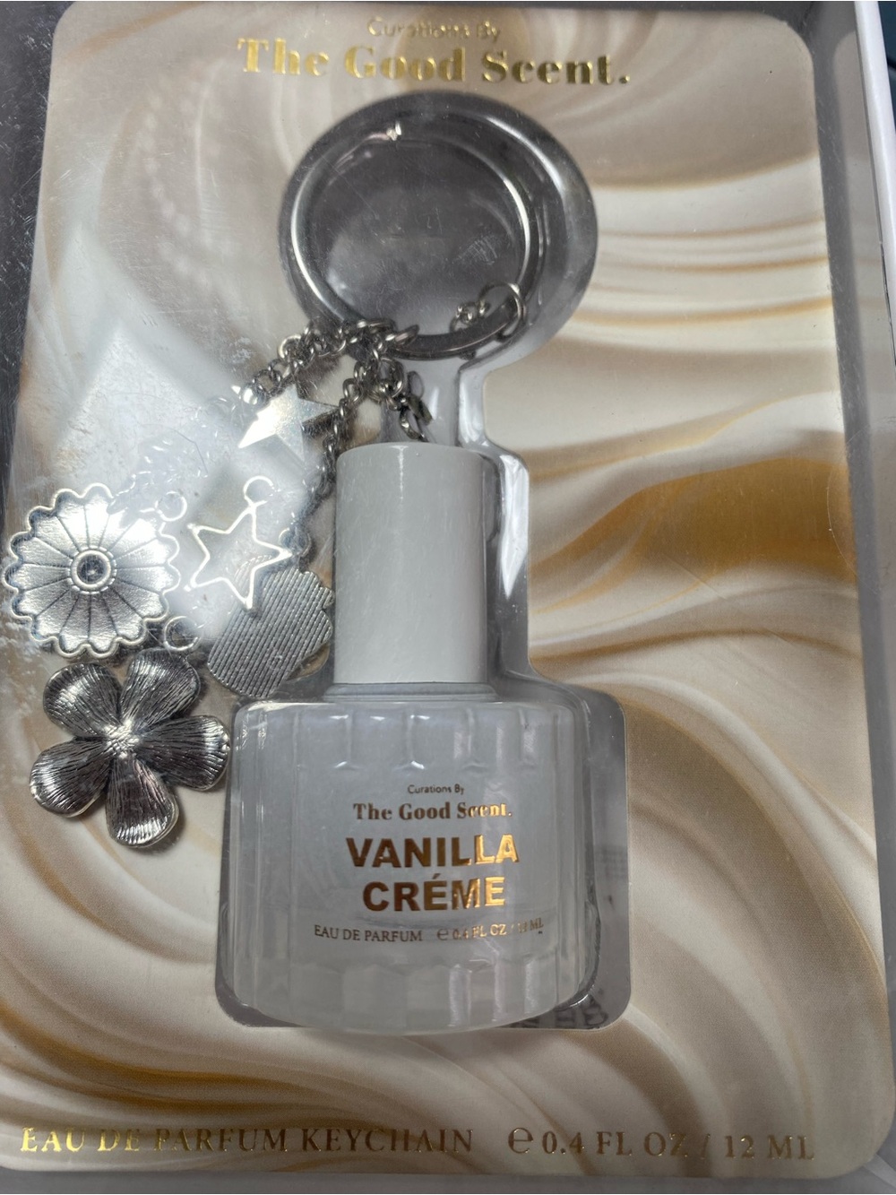 Vanilla Crème Body Fragrance Oil Keychain - White